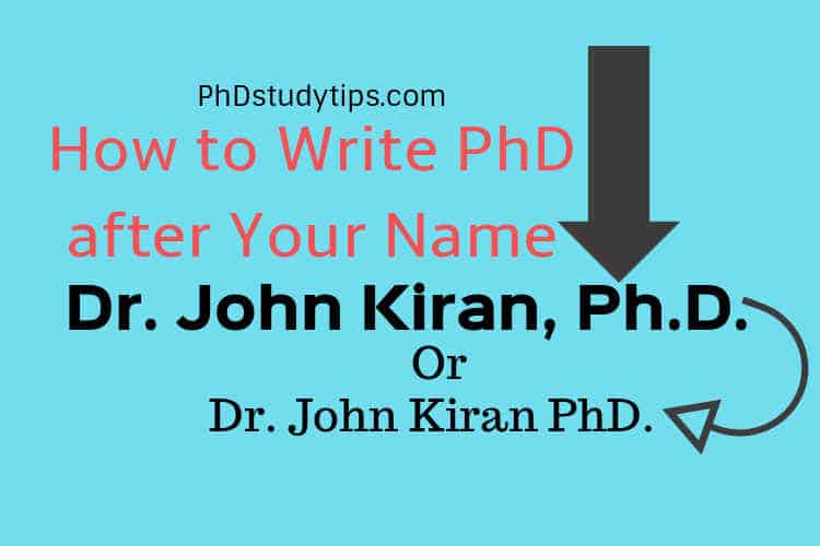 how to write phd name